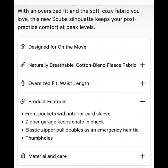 🍋LULULEMON SCUBA OVERSIZED FULL ZIP HOODIE/JACKET-XS/S, M/L, XL/XXL-LUNAR ROCK - Picture 11 of 12